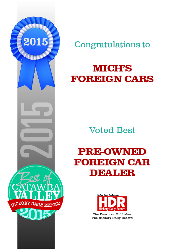 Michs Foreign Cars Award